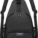MOSISO Sling Backpack Travel Hiking Daypack, Crossbody Convertible Sling Bag with Front Pocket One Shoulder Chest Bag (Slate Gray)