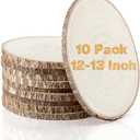 Set of (10) 12-13 Inches Large Wood Slices, Wood Centerpieces for Tables, Wood Slices for Centerpieces, Unfinished Wood Rounds for Wedding, Baby Shower, Party, Natural Paulownia Wooden Slabs