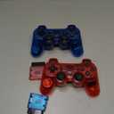 Degulan Wireless Controller Compatible with PS-2 Console, Remote Gamepad for Play 2 (ClearRed and ClearBlue)