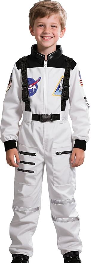 Cuteshower Kids Astronaut Costume for Boys Girls Space Jumpsuit, L