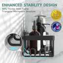 Veken Shower Caddy 6-Pack, Advanced Rustproof Design, No Drilling Adhesive Shelves, Rack with Soap Holder, Large Capacity Bathroom Organizers and Storage, Wall-Mounted Kitchen & Home Decor