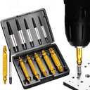 12Pcs Damaged Screw Extractor - Remover for Stripped Head Screws Nuts & Bolts, Drill Bit Tools for Easy Removal of Rusty & Broken Hardware, High Speed Steel | Superb Gift for Men | Gold