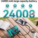 Doublepow 24000mAh Portable Waist Fan, Personal Waist Fan, Dual Air Ducts Motors, USB Rechargeable Clip On Belt for Working, 10 Speeds & 45H Wearable Neck Cooling, for Outdoor, Work, Travel (Blue)