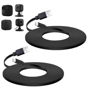 2Pack 25FT Power Cable Only work for Blink Outdoor 4(4th Gen),Blink Mini2,Blink Outdoor 2K+,Flat Type C Extension Cable Continuously Charging Your Blink Cam,Long USB C Cable (Not Micro USB Adapter)