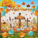 2 x Blosssound 139 Pcs Thanksgiving Christian Trunk or Treat Car Decorations Fall Jesus Backdrop with 100 Artificial Maple Leaves 30 Balloons 8 Maple Leaves Garlands for Suv Car Archway Garage Door Decor