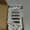 CREATIVE DESIGN Charging Station for Multiple Devices, 50W 6 Ports Charging Dock with 6 Cables Compatible with Cellphone,Tablet, Kindle, Apple Watch and Other Electronic (White)