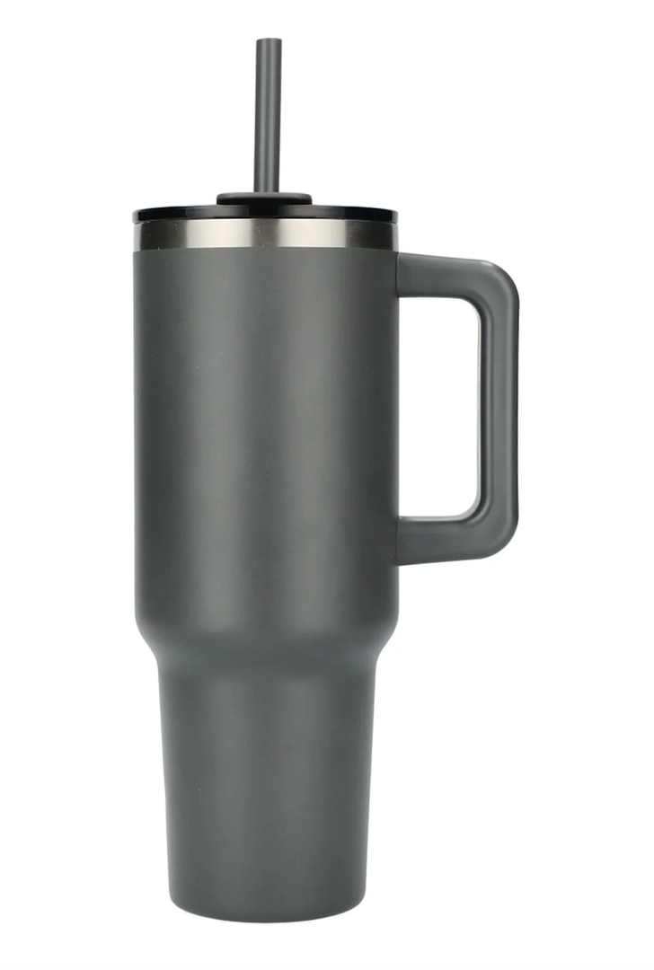 Vessel Tumbler 40oz – Insulated Stainless Steel Travel Mug with Handle & Straw – Keeps Drinks Hot or Cold for Hours – Spill-Resistant, Eco-Friendly, Cupholder Friendly – Matte Black 
