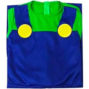 Super Brothers Adult Plumber Costume with Hat, Gloves, Moustache, L