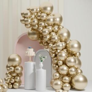 Metallic White Gold Balloons, Scmdoti Chrome Sand Gold Balloons Different Sizes 12 10 5 Inch,Gold Balloon Garland Arch for Birthday Party Baby Shower Bridal Decorations (Metallic Sand Gold)