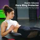 Silicone Protector Compatible With Oura Ring Gen 3, 3Pack Elastic Cover for Working Out (M 11/12/13, Black+Blue+Clear)