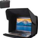 Portable Laptop Sun Shade Foldable Laptop Privacy Shield Blocks Sunlight Working Outside,Computer Anti Glare Shield Privacy Hood Case Fits 12-14in(Patent Pending)