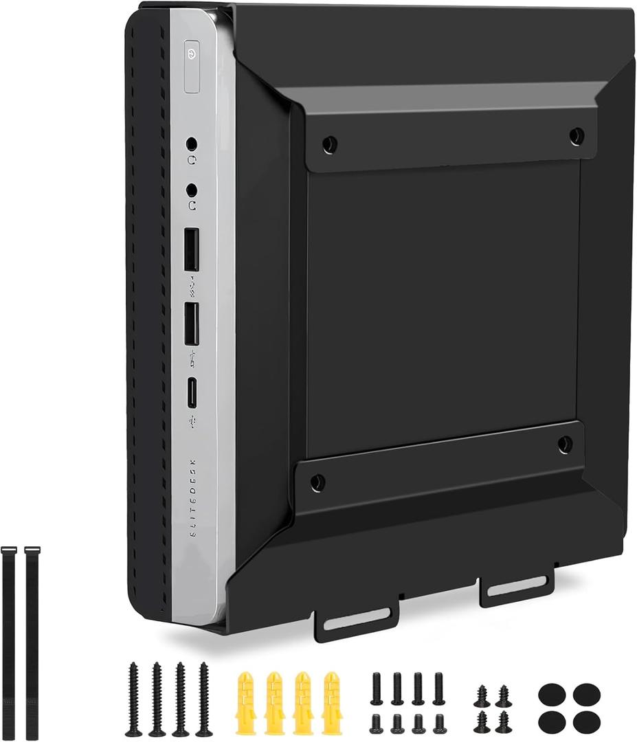 Mini PC VESA Mount Compatible with HP Desktop Mini, HP ProDesk Mini, HP EliteDesk Mini, Wall VESA and Under Desk Mount for HP Pro Mini 260 400,HP ProDesk 400 405 600,HP EliteDesk 705 800 805 and More