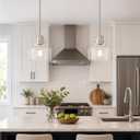 2 Pack Pendant Lights Kitchen Island, 6" Brushed Nickel Pendant Light Fixtures Over Island with Clear Glass Shade, Modern Kitchen Island Lighting for Dining Room Entryway, PL124-BN-G-2PK