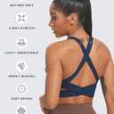 Aoxjox Women's Workout Sports Bras Fitness Trainning Infinity Gym Bra Yoga Crop Tank (Navy, Large)