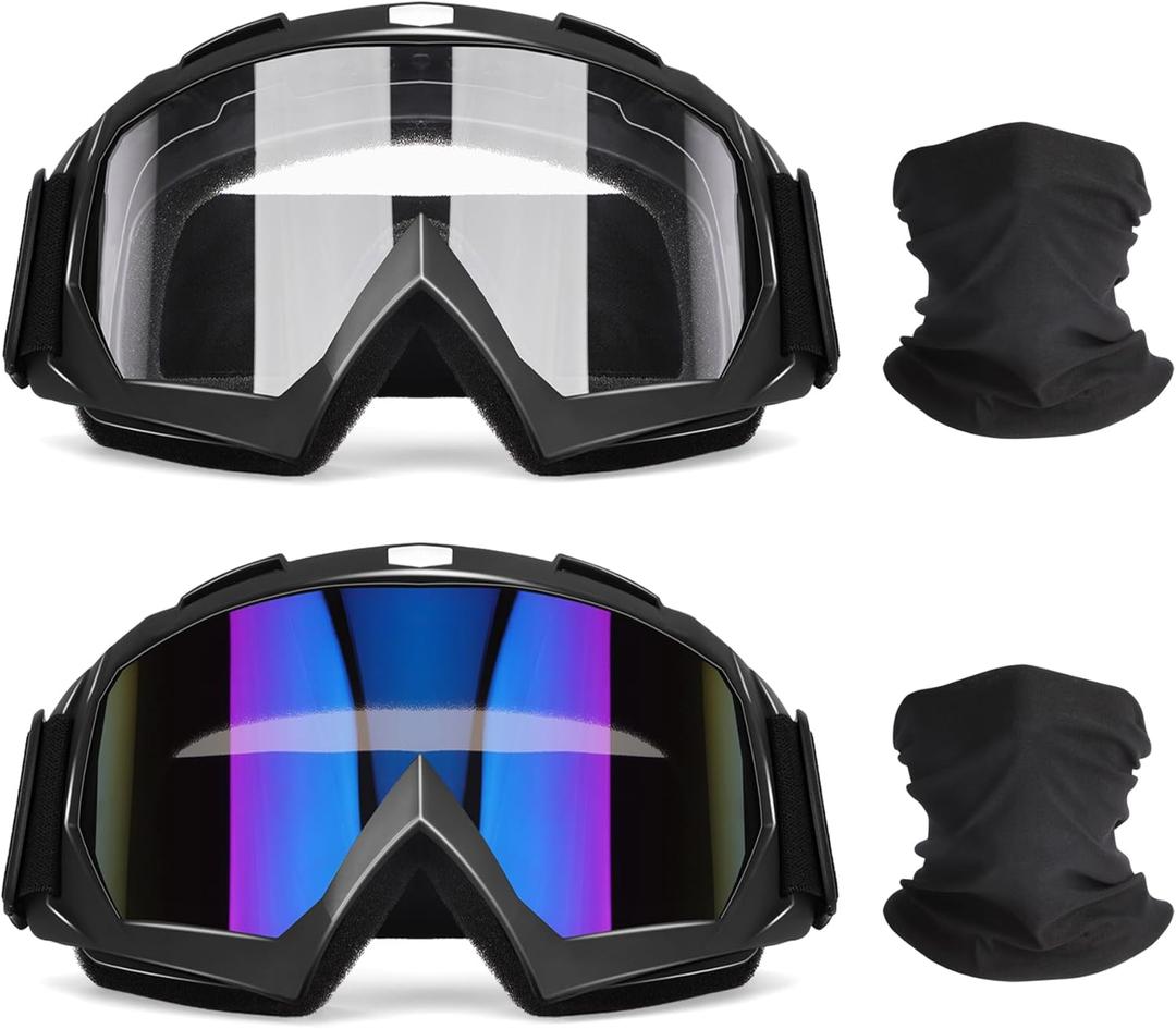 OXG Dirt Bike ATV Motorcycle Goggles, Motorcycle Glasses for Men Motocross Riding Protective Eyewear Ski Goggles (Clear)