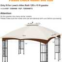 10x12 Double Tiered Gazebo Replacement Canopy, Upgraded 300D Polyester Heavy Duty Canopy Cover Top with Air Vent, Waterproof Gazebo Cover Roof for Outdoor Patio Garden (Dark Beige)