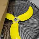 FUGOO 24'' Outdoor Oscillating Pedestal Fan With All Sealed Brushless DC Motor, 4-Speed Waterproof Outdoor Fan, Heavy Duty Industrial Floor Fans for House,Patios, Commercial, Garage, Warehouse, Black/Yellow 