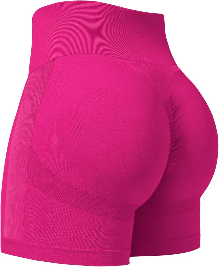 Buauty Womens 5" Scrunch Butt Lifting Shorts Workout Gym High Waisted Tummy Control Seamless Booty Yoga Biker Shorts (Pink) Buauty Womens 5" Scrunch Butt Lifting Shorts Workout Gym High Waisted Tummy Control Seamless Booty Yoga Biker Shorts (Pink)