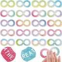 Crtiin 50 Pieces Anxiety Sensory Stickers for Anxiety Relief Items Mental Health Stickers Fidget Textured Strips for Office Classroom Desk Relieve Adult Stress(Dreamy Style)