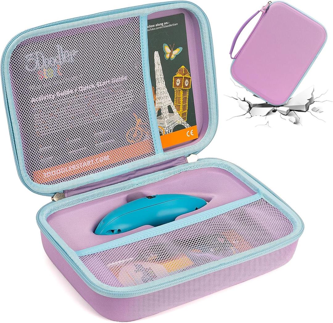 Yewltvep Hard Case for 3 Doodler Start+ Essentials for 3D Pen Set for Boy&Girl, Art Activity Set Storage Organizer for Educational STEM Toy Hold Filament Refill DoodlePad, Guide, Cable (CASE ONLY)