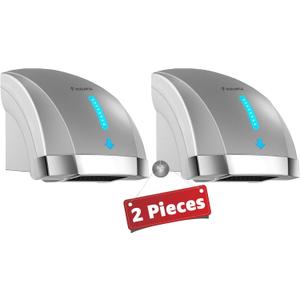 modunful 2-Pack Hand Dryers for Bathrooms Commercial - 1600W Wall-Mounted, Automatic Hand Dryer 40dB Ultra Quiet for High-Traffic Bathrooms Hotel/Station/Office, ABS Housing with Warm/Cool Air