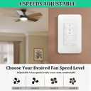 Dimmer Switch & Ceiling Fan Remote Control, 4-Speed Wall Switch, 2 in 1 Light and Ceiling Fan Combination, Single Pole, Neutral Wire Needed, Compatible with Hampton Bay Harbor Breeze Hunter