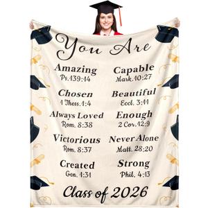 2026 Graduation Gifts for Her Him, 2026 Graduation Throw Blankets, Class of 2026 Gifts Bulk, Senior 2026 Gift, 2026 Grad-uation Decoration, Best Gift for High School Senior, Soft Throw Blanket 60"*80"