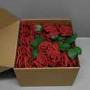 AmyHomie Artificial Flowers Dark Red Rose 100pcs Real Looking Fake Roses w/Stem for DIY Wedding Bouquets Centerpieces Arrangements Party Baby Shower Home Decorations
