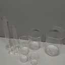 Feekoon 10 Pieces Glass Measuring Beaker and Graduated Measuring Cylinder with Stirring Rod 50/100/ 250/500/ 1000 ml Thick Glass Beakers and 5/10/ 50/100 ml Graduated Cylinders for Science Lab