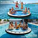 AWSUM Inflatable Water Hammock, Round Floating Ring with Mesh Circle Floating Hammock for Adults, Large Heavy Duty Pool Floats for Oceans Lake River Beach 8 FT 800 lbs