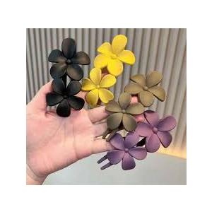 FRCOLOR Flower Flat Claw Clips 4 Pack Women's Hair Flower Clips Decorative Hair Accessories
