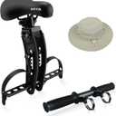 Kids Bike Seat with Handlebar Attachment, Detachable Front Mounted Child Bicycle Seats with Foot Pedals for Children 2~5 Years, Compatible with All Adult Mountain Bikes (Handle+Seat)