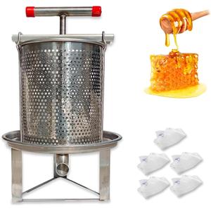 Honey Extractor Manual, Household Manual Mesh Honey Press Extractor Machine, Honey Extractor Beekeeping Manual Tool, Stainless Steel Beekeeping Extraction for Wine Honey and Juice Making