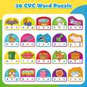 CVC Puzzle Cards for Kids, Toddler Speech Therapy Toys, 3 Letter Word Puzzle, Reading Spelling Game, Preschool Classroom Must Have