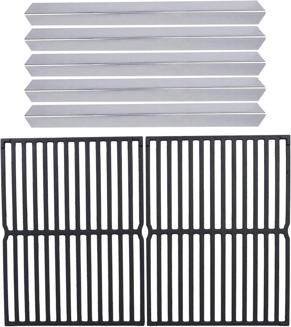 GasSaf Parts Kit Replacement for Weber 7534 7522, Spirit 500, Genesis Silver A, Spirit 200 Series E200, E210, S200, S210 with Side Control Knob, 21.5 inch Flavorizer Bars and 15 inch Grill Grates