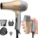 Travel Hair Dryer Blow Dryer with Diffuser, Portable Small Dual Voltage Compact Hairdryer, EU Plug, 1875W Powerful Fast Dry, Folding Handle, Diffuser Hair Dryer Rose Gold
