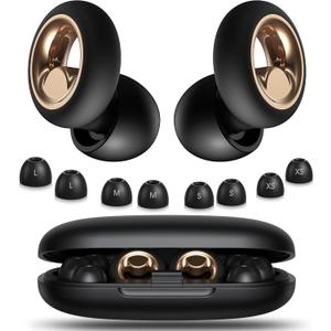 Ear Plugs for Sleeping Noise Cancelling, Soft Earplugs for Sleep, 45dB Reusable Ear Plugs for Noise Reduction with 8 Ear Tips, Silicone Hearing Protection Ear plugs for Concert and Travel(Black)