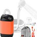 Portable Camping Shower with 7800mAh Battery - 3 Spray Modes, IPX7 Waterproof & Powerful Suction for Indoor, Camping, Beach Travel, RV Life, Pet Bathing, Gardening (Orange)