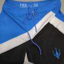 FIED IFBB Men's Physique Board Shorts 15" Competition Posing Trunks Quick Dry Stretch Blue,  28