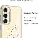 Unov Case for Galaxy S25 Plus Galaxy S24 Plus Case Clear with Design Soft TPU Shock Absorption Slim Embossed Pattern Protective Back Cover 6.7 inch (Rainbow Dinosaur)