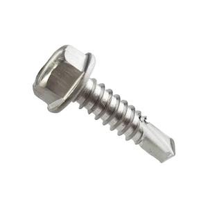 1/4" x 3/4" Stainless Steel Hardened 410 Self-Tapping Screws for Metal, Hex Washer Head, Self-Drilling Tek Screws - 100 PCS