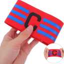 Colorful Soccer Captain Armband for Adults Durable Nylon Football Arm Bands Comfortable Fit for Team Sports Black Red