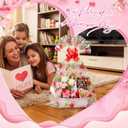 Gueevin 24 Sets Happy Mother's Day Empty Gift Baskets, 24 Cardboard Market Trays to Fill 24 Flowers Cellophane Bags 24 Pull Bows, DIY Gift Wrapping for Mother's Day Birthday Party