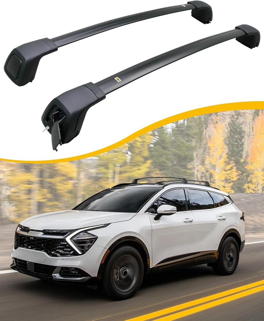Lockable Cross Bars Roof Rack Fit for 2023-2026 Kia Sportage SX/SX Prestige Luggage Rack Crossbar Cargo Carrier Rooftop Accessories (with Side Flush Rails)