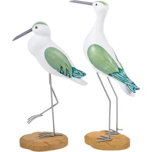 HEALLILY 2pcs Seagull Figurine Garden Bird Statue Seagull Decoration Birds Figurines Ornaments Indoor Outdoor Statues Yard Art Figurines for Patio Lawn House Green