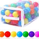 Colorful Pit Balls 2.1-inch Plastic Ocean Ball Crush Proof Stress Balls for Kids Pool Ball Playhouse Pit Accessories