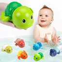 Bath Toys, 6 Pack Swimming Turtle Baby Bath Toys for Toddler 1-3, Water Pool Floating Wind Up Toys for 1 Year Old Boy Girl Gifts, Infant Toddlers Kids Bathtub Toys