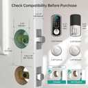 WiFi Smart Door LockHornbill keyless Entry Door Lock with Handle,Fingerprint Smart Lock with 2 Knobs, Alexa Bluetooth Remote APP Control,Auto Locking for Home Hotel,Satin Nickel