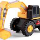 CAT Construction Toys, Tough Machines Toy Excavator, 10" w/Realistic Lights & Sounds, Rumbling Action, Movable Parts & Sturdy Plastic Construction