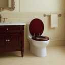 Toilet Seat, Solid Wood, Rubber Wood, High Gloss Finish, Mahogany Red, PIKLiDS (Elongated)